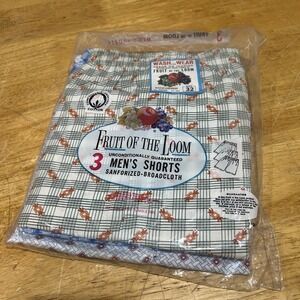 Vtg Fruit Of The Loom Men's 1960s‎ USA BOXER Shorts NOS Set Of 3 Size 32
